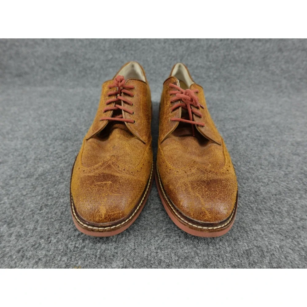 Cole‎ Haan Nike Air Wingtip Oxford Mens 11.5 Tan Suede Good Distressed Brogue